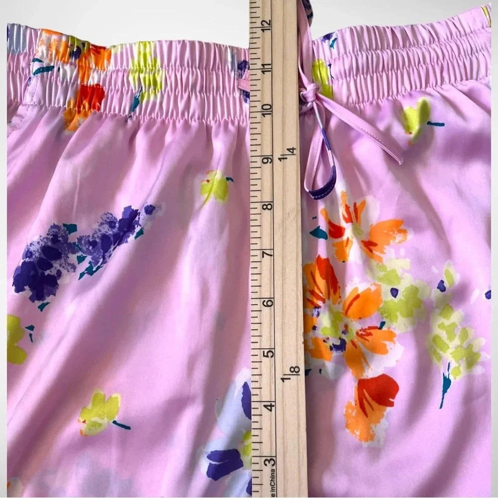 SAVAGE X FENTY Women's Pink Satin Floral Pajama Pants Size XS‎ | EUC